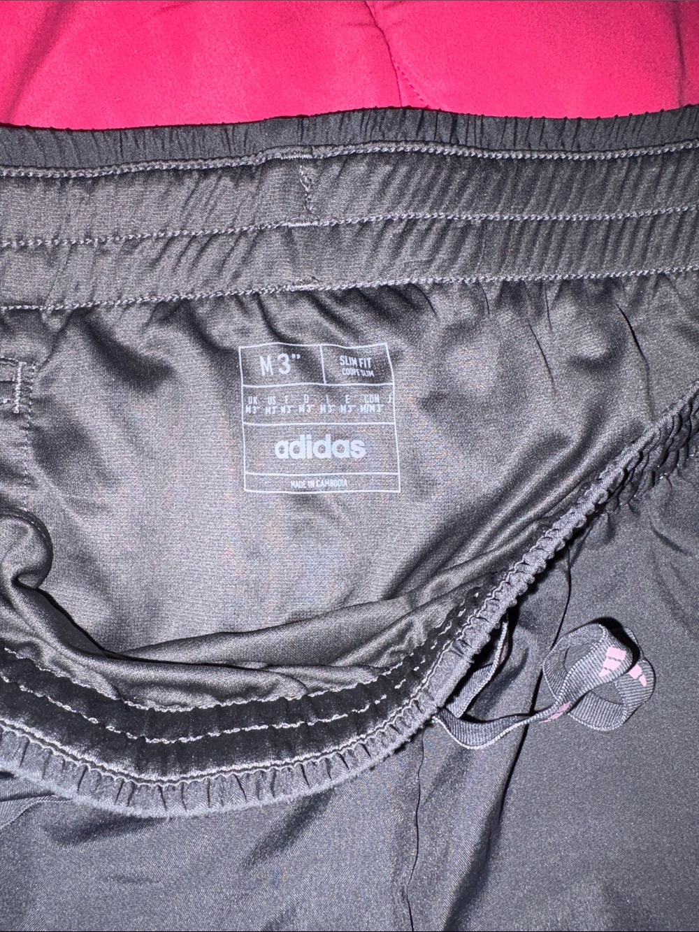 adidas Grey Shorts with Pink Side Panel - Picture 3 of 3
